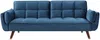 Vente-unique - GULCAN Sofa SamtStoff Blau - B 90 cm x H 82 cm x L 211 cm Bild 3