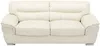 Vente-unique - THIBAULT Sofa and armchair set Leder Weiß - B 93 cm x H 87 cm x L 115 cm210 cm Bild 2
