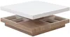 Vente-unique - Couchtisch mit drehbarer Tischplatte - MDF - Weiß lackiert & Eichefarben - FAUSTO II Bild 4