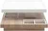 Vente-unique - Couchtisch mit drehbarer Tischplatte - MDF - Weiß lackiert & Eichefarben - FAUSTO II Bild 3