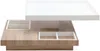 Vente-unique - Couchtisch mit drehbarer Tischplatte - MDF - Weiß lackiert & Eichefarben - FAUSTO II Bild 5