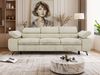 Polstersofa PETER, Sofa 3-Sitzer mit Schlaffunktion, verstellbaren Armlehnen und Kopfstütze, Gepolsterte Couch, Wellenfeder - Beige Velvet Bild 4