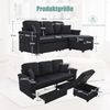3-Sitzer Sofa B 194 x T 73 x H 81 cm aus Cordstoff mit LED, USB-C und Stauraum Bild 5