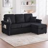 3-Sitzer Sofa B 194 x T 73 x H 81 cm aus Cordstoff mit LED, USB-C und Stauraum Bild 2