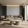 Couchtisch Ysa 2er-Set Ø60/80 cm Greige - mit MDF-Platte & Holzfuß Bild 3