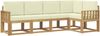 vidaXL Outdoor-Sofagarnitur mit Kissen 5 pcs Weiß und Creme 3387624 Bild 2