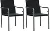 vidaXL Gartenstühle mit Kissen 2 Stk. Schwarz 56x59x84 cm Poly Rattan 364094 Bild 2