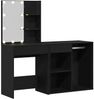vidaXL LED Schminktisch Set Schwarz Eichen-Optik 140 x 40 x 140 cm 3333045 Bild 5