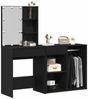 vidaXL LED Schminktisch Set Schwarz Eichen-Optik 140 x 40 x 140 cm 3333045 Bild 3