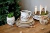 Chic Antique Wasserkrug Kanne mit Tannengirlanden H15,5/L16/B13 cm creme Herbst Winter, (1-tlg) Bild 3