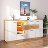 Sideboard 160x40x77 cm mit LED-Beleuchtung und Holzoptik – modernes Stauraumdesign Bild 2