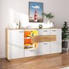 Sideboard 160x40x77 cm mit LED-Beleuchtung und Holzoptik – modernes Stauraumdesign Bild 2