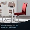 KHG 4er Set Esszimmerstühle Schwingstuhl Polsterstuhl Küchenstuhl Kunstleder Rot - Design Stuhl Sitzhöhe 48 cm - Freischwinger mit integriertem Griff Bild 2