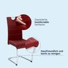KHG 4er Set Esszimmerstühle Schwingstuhl Polsterstuhl Küchenstuhl Kunstleder Rot - Design Stuhl Sitzhöhe 48 cm - Freischwinger mit integriertem Griff Bild 4