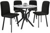 Essgruppe ML03, Runder ausziehbarer Esstisch Dirko M mit 4 Stühlen Lanoi (Farbe: Amor Velvet 4322, Grau Marmor/Schwarz) Bild 2
