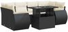 vidaXL 7-tlg. Garten-Sofagarnitur mit Kissen Schwarz Poly Rattan 3326587 Bild 2