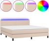 vidaXL Boxspringbett mit Matratze & LED Cappuccino-Braun 180x200cm 3134122 Bild 2