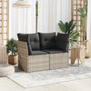 vidaXL Gartensofa mit Kissen 2-Sitzer Hellgrau Poly Rattan 366192 Bild 3