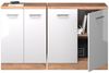 Küchenschrank für Dachschrägen R-Line Weiß Hochglanz 140 cm 2er Set Schrankkorpuss 60 cm Tiefe Vicco Bild 5