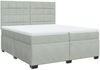 vidaXL Boxspringbett mit Matratze Hellgrau 200x200 cm Samt 3293302 Bild 3