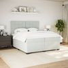vidaXL Boxspringbett mit Matratze Hellgrau 200x200 cm Samt 3293302 Bild 5