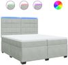 vidaXL Boxspringbett mit Matratze Hellgrau 200x200 cm Samt 3293302 Bild 2