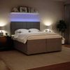 vidaXL Boxspringbett mit Matratze Hellgrau 200x200 cm Samt 3293302 Bild 4