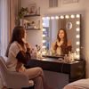 CLP Schminkspiegel Norlina Bluetooth-Lautsprecher Beleuchtung Vergrößerungsglas USB,schwarz mit Bluetooth Bild 4