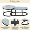 Merax Gartenlounge-Set für 5 Personen mit verzinkten Eisenrahmen mit Glastischplatte, (5-tlg, 1 3-Sitzer-Sofa, 2 Sessel, 2 Couchtische), Gartenmöbel Set Seil Lounge Set, Balkonmöbel, Sitzgruppe Bild 4