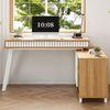 MODFU Schreibtisch L-förmiger (mit 2 Schubladen Natur/Weiß, 1-St, 140x120x76.5cm), zwei offene Ablagefächer Bild 3