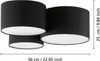 Eglo 99508 Deckenleuchte PASTORE 2 schwarz, weiss E27 3x60W L:61cm B:49,5cm H:25,5cm dimmbar Bild 4