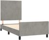 Einzelbettgestell Design für Erwachsene ohne Matratze Hellgrau 90x190 cm Samt d4996e Bild 4