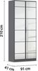 rauch Acero, Garderobenschrank in moderner Loft-Optik, 2-türig, 2 Glastüren, mit 4 Einlegeböden, Farbe Grau metallic, BxHxT 91x210x41cm Bild 4