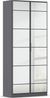 rauch Acero, Garderobenschrank in moderner Loft-Optik, 2-türig, 2 Glastüren, mit 4 Einlegeböden, Farbe Grau metallic, BxHxT 91x210x41cm Bild 3