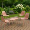 CLP 4er Sitzgruppe Veldin Set 1 Tisch 4 Stapelstühle wetterfest UV-beständig,pink Bild 4