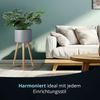 KHG Blumentopf Pflanzkübel Grau 28 cm Durchmesser | Pflanzenständer im Scandi Look Höhe 67 cm | Übertopf aus Metall wasserfest mit Holzbeinen, ideal für Wohnräume & Büro Bild 5