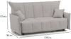 Dmora 2-Sitzer Schlafsofa Alaric, Sofa mit Trolley-Öffnung aus gepolstertem Stoff, Standardarmlehnen, 100 % Made in Italy, 150 x 90 x 85 cm, Beige Bild 3