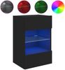 vidaXL TV-Wandschrank mit LED-Leuchten Schwarz 40x30x60,5 cm 837080 Bild 2