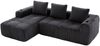 Kompaktsofa aus Cord 253x158x61 cm mit Seitenfach & Becherhalter, dunkelgrau Bild 5