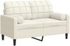 vidaXL 2-Sitzer-Sofa mit Zierkissen Creme 120 cm Samt 3278217 Bild 2