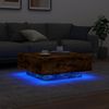 Couchtisch, Sofatisch mit LED-Leuchten Räuchereiche 80x80x31 cm Bild 4