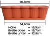 Blumenkasten Balkonkasten Pflanzkasten Terracotta im Wellendesign inkl. passenden Bewässerungsuntersetzer 40, 60 oder 80 cm Bild 2