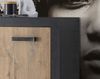 Garderobe Sitzbank Beveren in Kastanie und Fresco grau 107 x 43 cm Bild 3