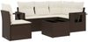 vidaXL 6-tlg. Garten-Sofagarnitur mit Kissen Braun Poly Rattan 3252520 Bild 2
