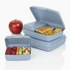 Hausfelder Lunchbox Brotdosen 4er Set flach blau, Kunststoff, (4er Set, 4-tlg, 2 große Brotdosen und 2 kleine Snackboxen), spülmaschinengeeignet, langlebig, bruchfest, BPA-frei Bild 4
