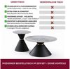 HOOZ Couchtisch Couchtisch rund 2er Set Keramik Beistelltisch 80 & 50 cm Schwarz (Set, 2× Couchtisch), Keramik-Tischplatte, Marmor-Optik, pflegeleicht Bild 3