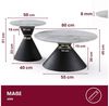 HOOZ Couchtisch Couchtisch rund 2er Set Keramik Beistelltisch 80 & 50 cm Schwarz (Set, 2× Couchtisch), Keramik-Tischplatte, Marmor-Optik, pflegeleicht Bild 4