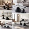 HOOZ Couchtisch Couchtisch rund 2er Set Keramik Beistelltisch 80 & 50 cm Schwarz (Set, 2× Couchtisch), Keramik-Tischplatte, Marmor-Optik, pflegeleicht Bild 2