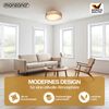 Monzana Deckenlampe Taupe 38cm 2-flammig E27 Deckenleuchte Wohnzimmer Schlafzimmer Stoffdeckenlampe Bild 2