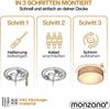 monzana Deckenleuchte, rund, 2-flammig, E27, Stoffschirm, Taupe, Ø 38 cm Bild 3